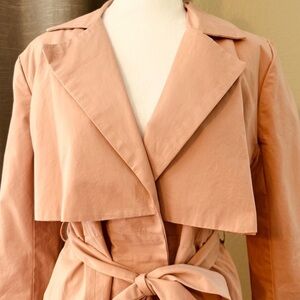 Tulle Women's Light Pink Belted Trench Coat